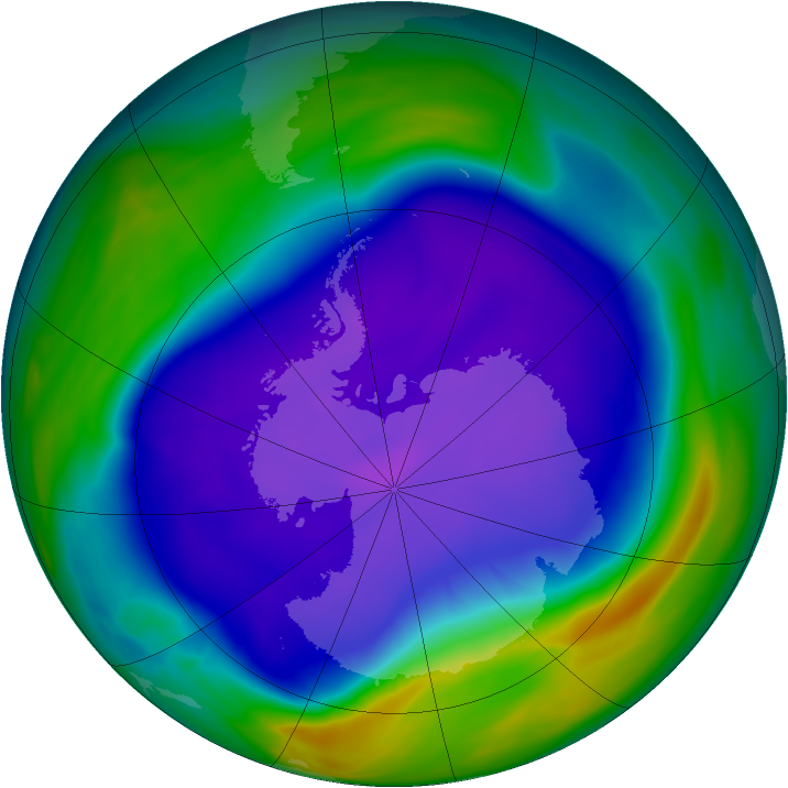 Antarctic ozone map for 24 September 2006